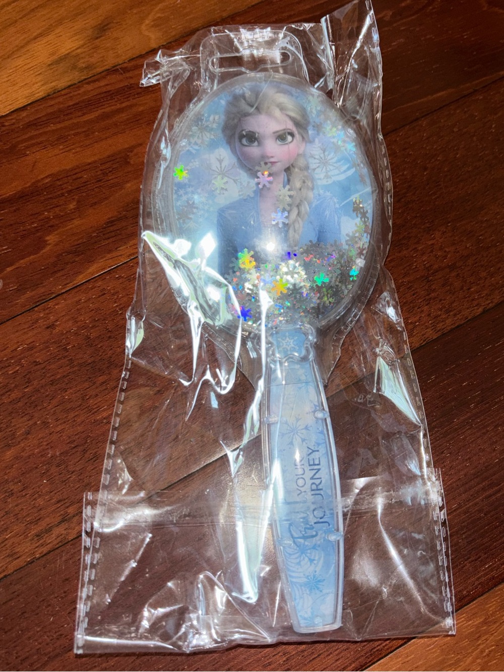 Disney Elsa Glitter Hand Hairbrush- Light Blue